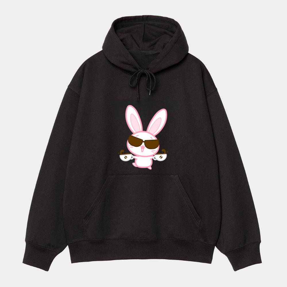 Cute Bunny With Coffee Cups Hoodie