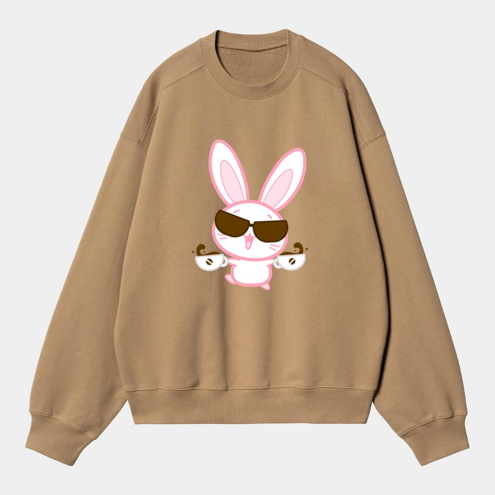 Cute Bunny With Coffee Cups Sweatshirt