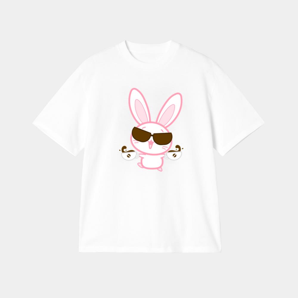 Cute Bunny With Coffee Cups T-Shirt