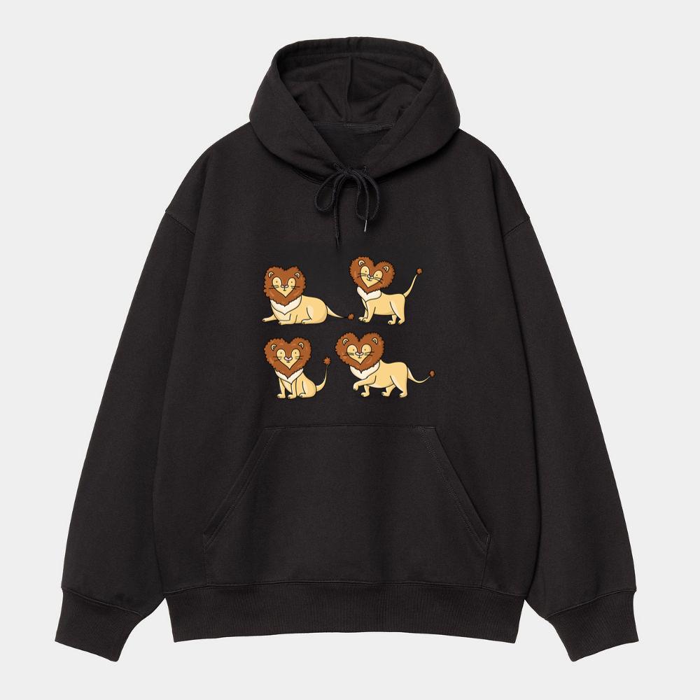 Cute Cartoon Lions Set Hoodie