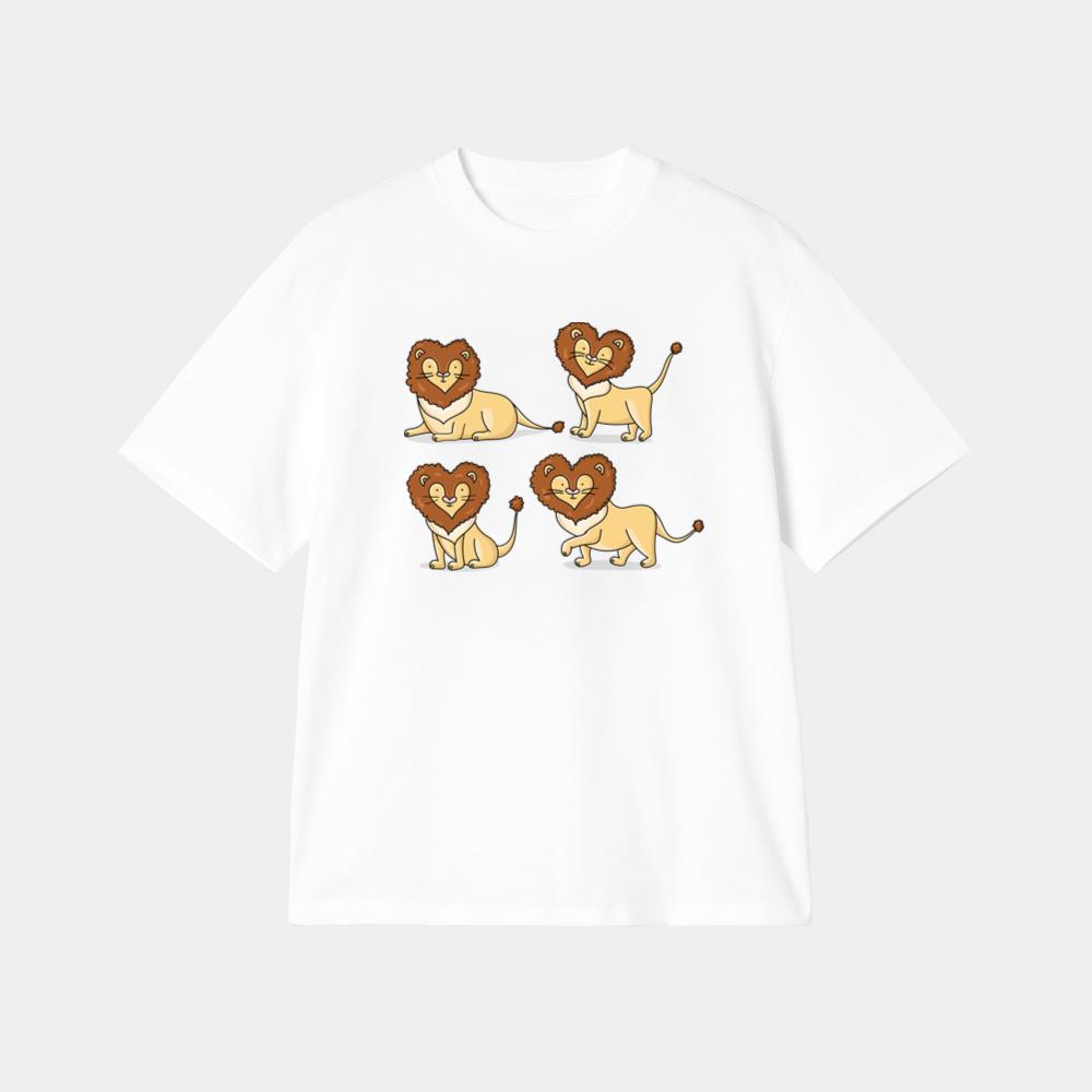 Cute Cartoon Lions Set T-Shirt