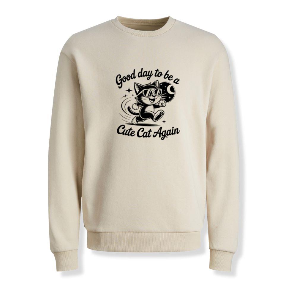 Cute Cat Again Retro Vintage Funny Graphic Sweatshirt - Image 2