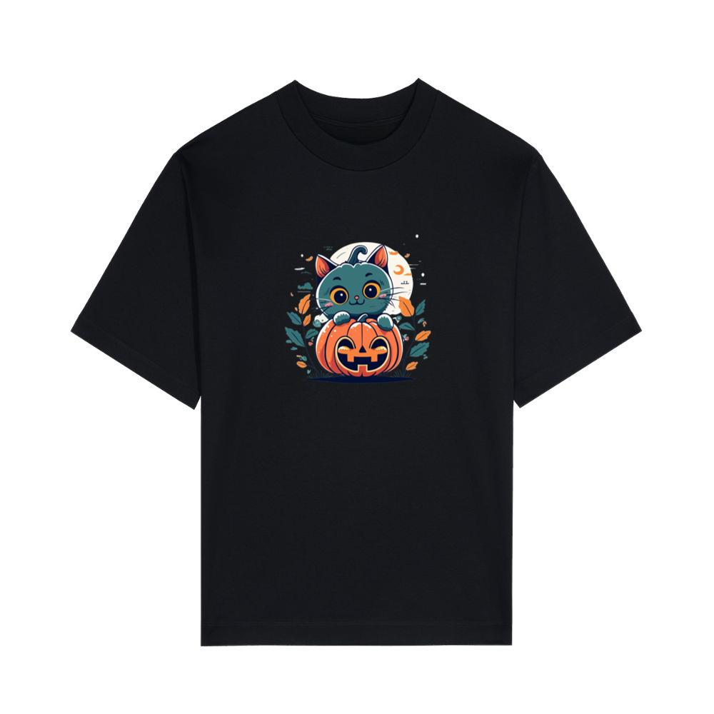 Cute Cat Halloween Pumpkin T-Shirts