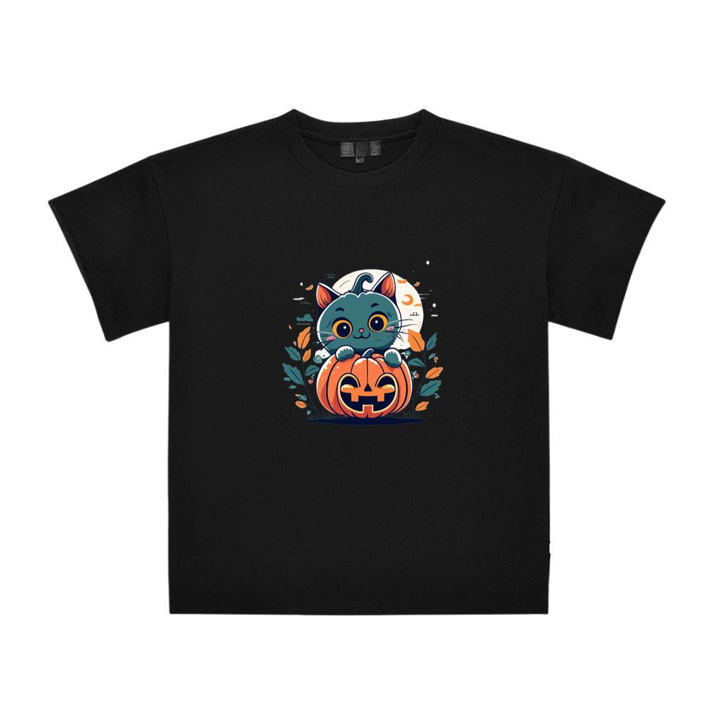 Cute Cat Halloween Pumpkin T-Shirts