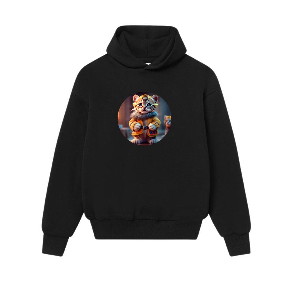 Cute Cat Wearing Coat Hoodies