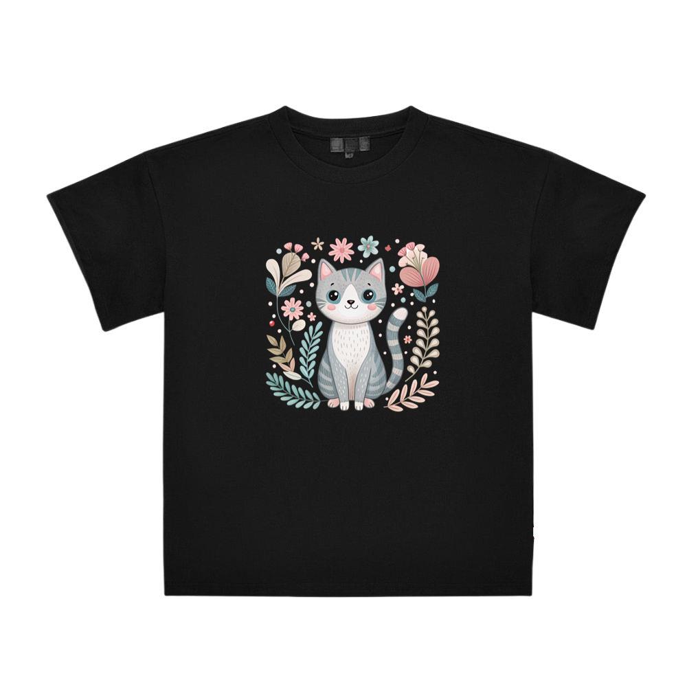 Cute Cat with Flowers T-Shirts