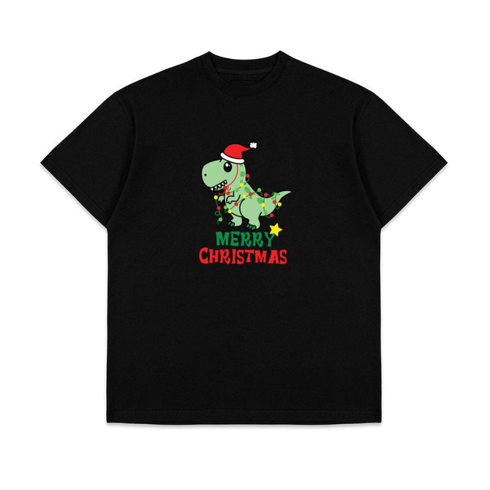 Cute Dinosaur With Lights Merry Christmas Unisex Top T-Shirts