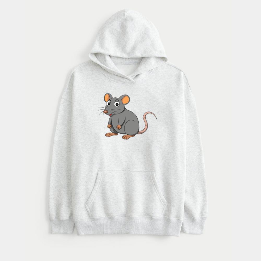 Cute Gray Cartoon Mouse Hoodie