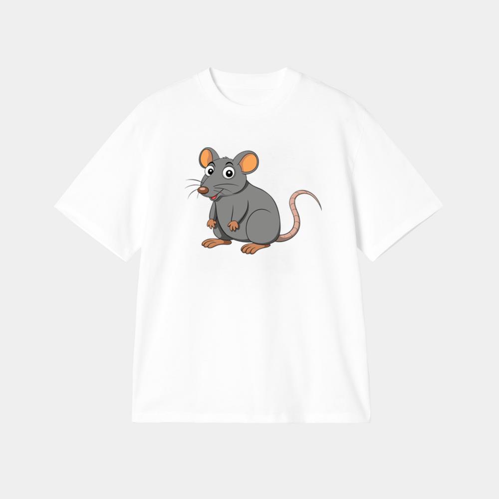 Cute Gray Cartoon Mouse T-Shirt