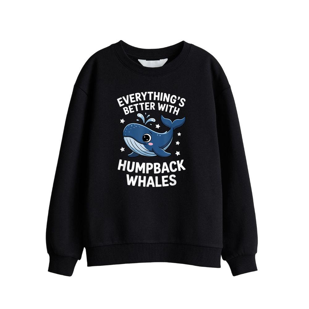 Cute Humpback Whale Lover Kids Boys Girls Humpback Whales Sweatshirt