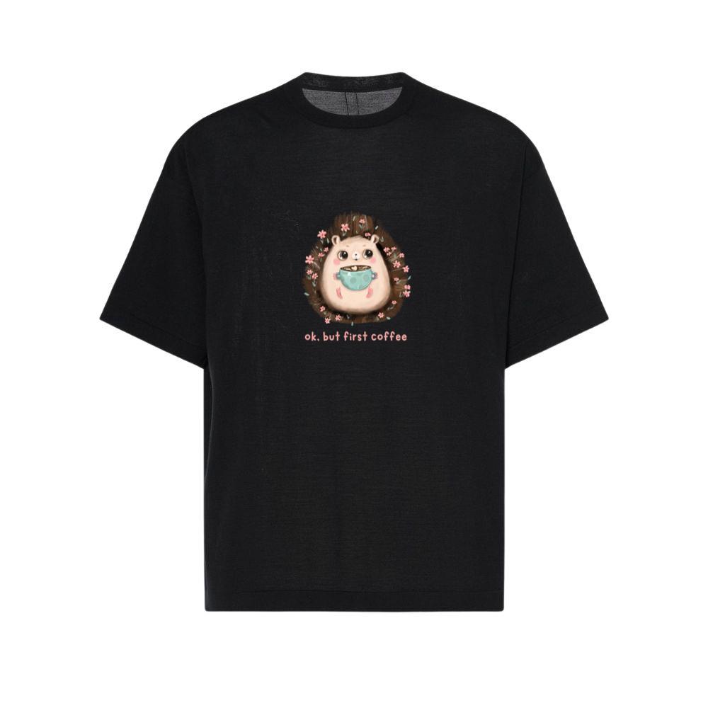 Cute Ok But First Coffee Basic Unisex Top TShirts Parentins