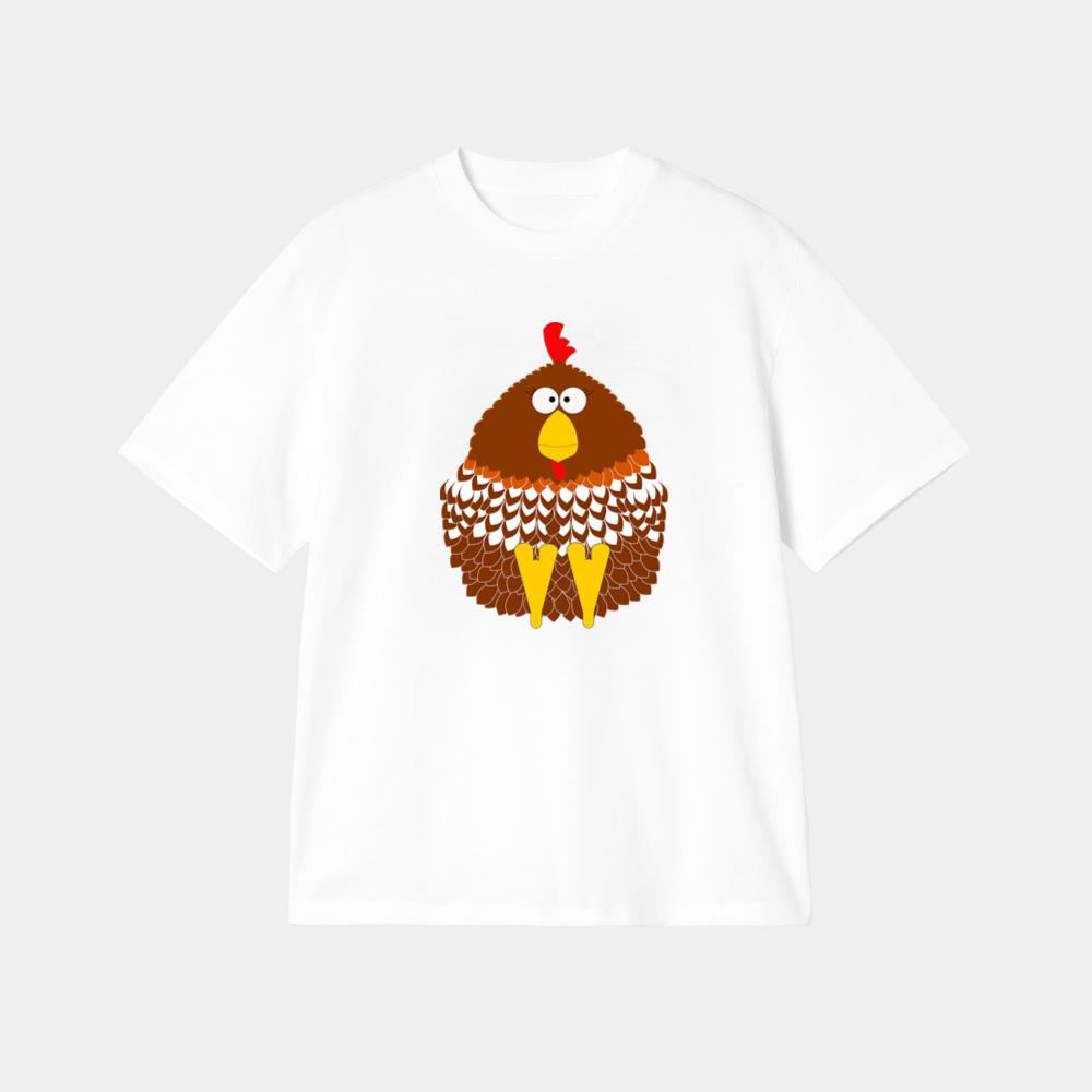 Cute Round Cartoon Hen T-Shirt