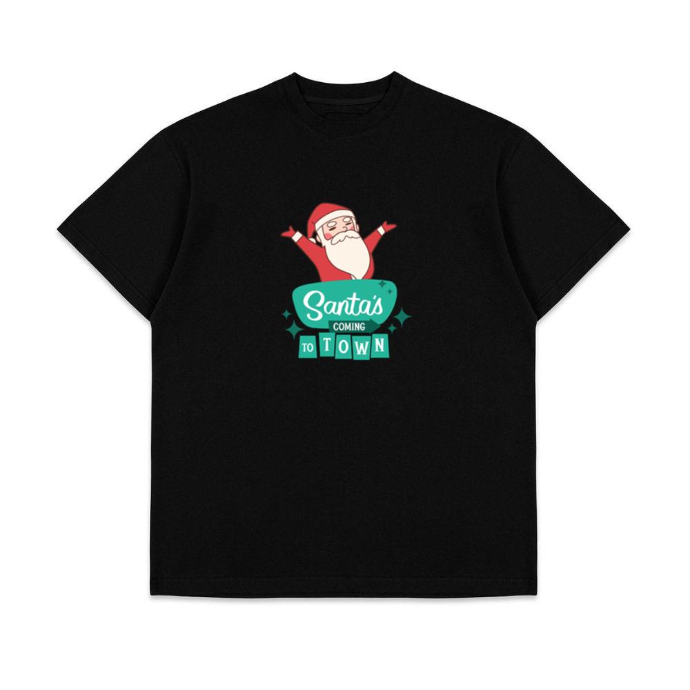 Cute Santa Is Coming To Town Xmas Top T-Shirts