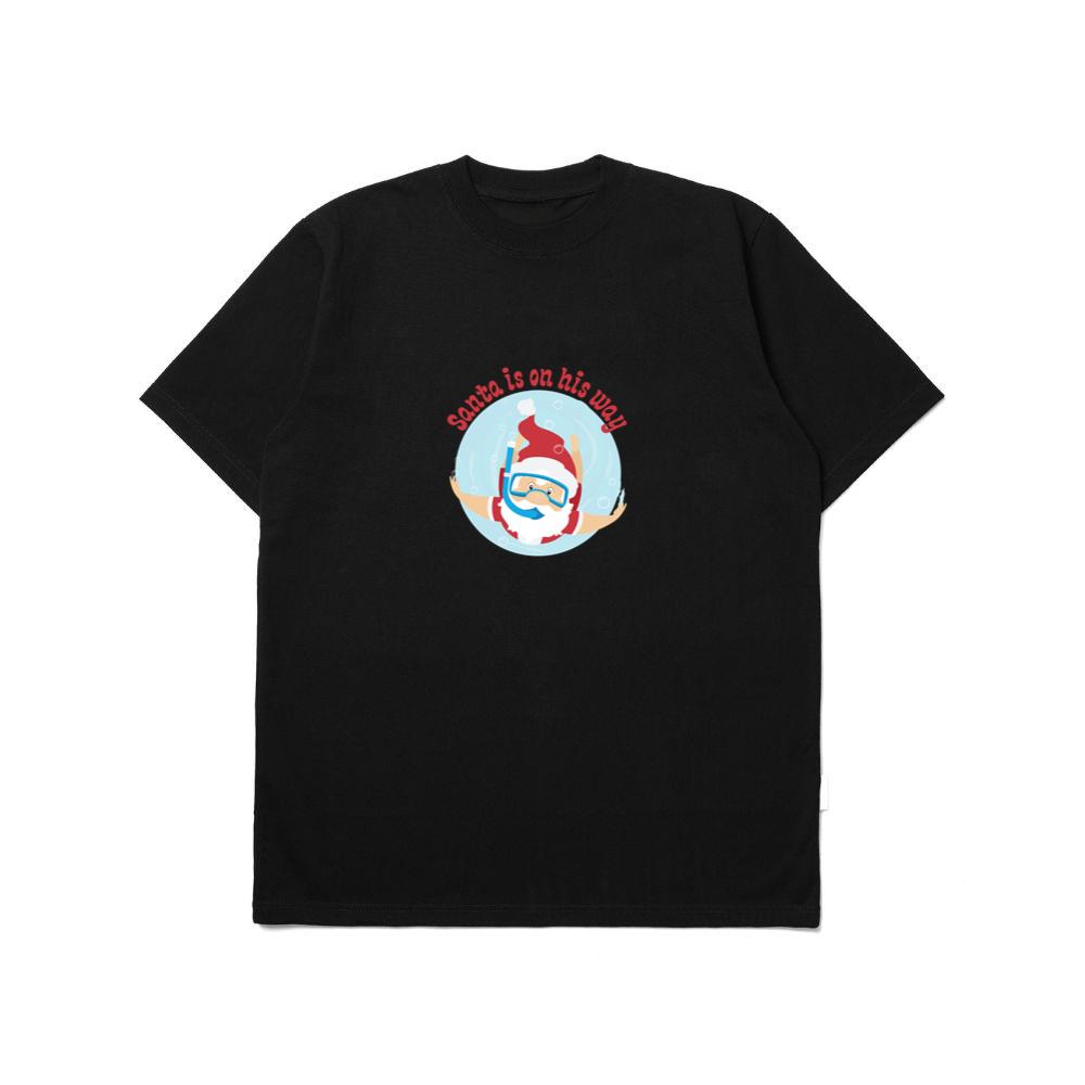 Cute Santa Is On His Way Christmas Top TShirts Tarologos