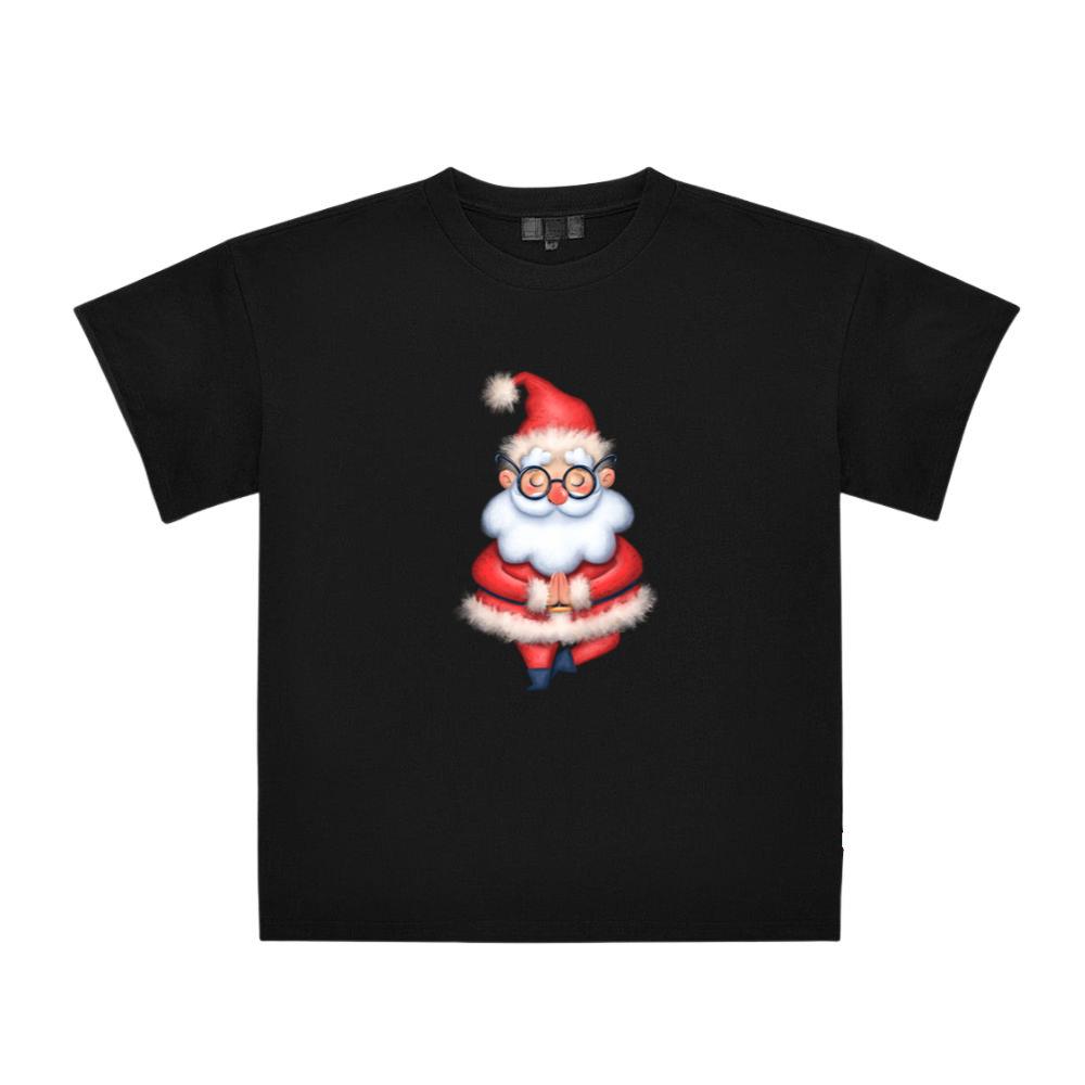 Cute Santa Yoga Pose Christmas Top T-Shirts