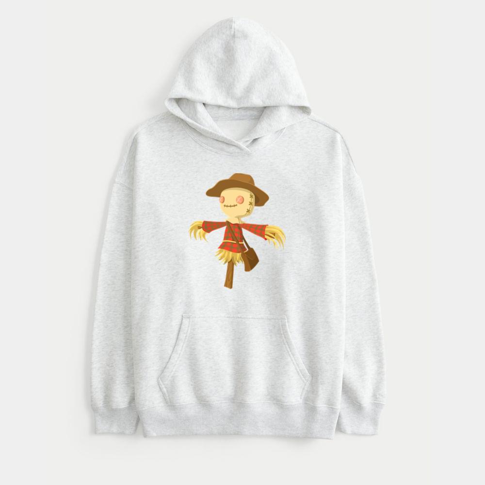 Cute Scarecrow Wearing Plaid Shirt Hoodie
