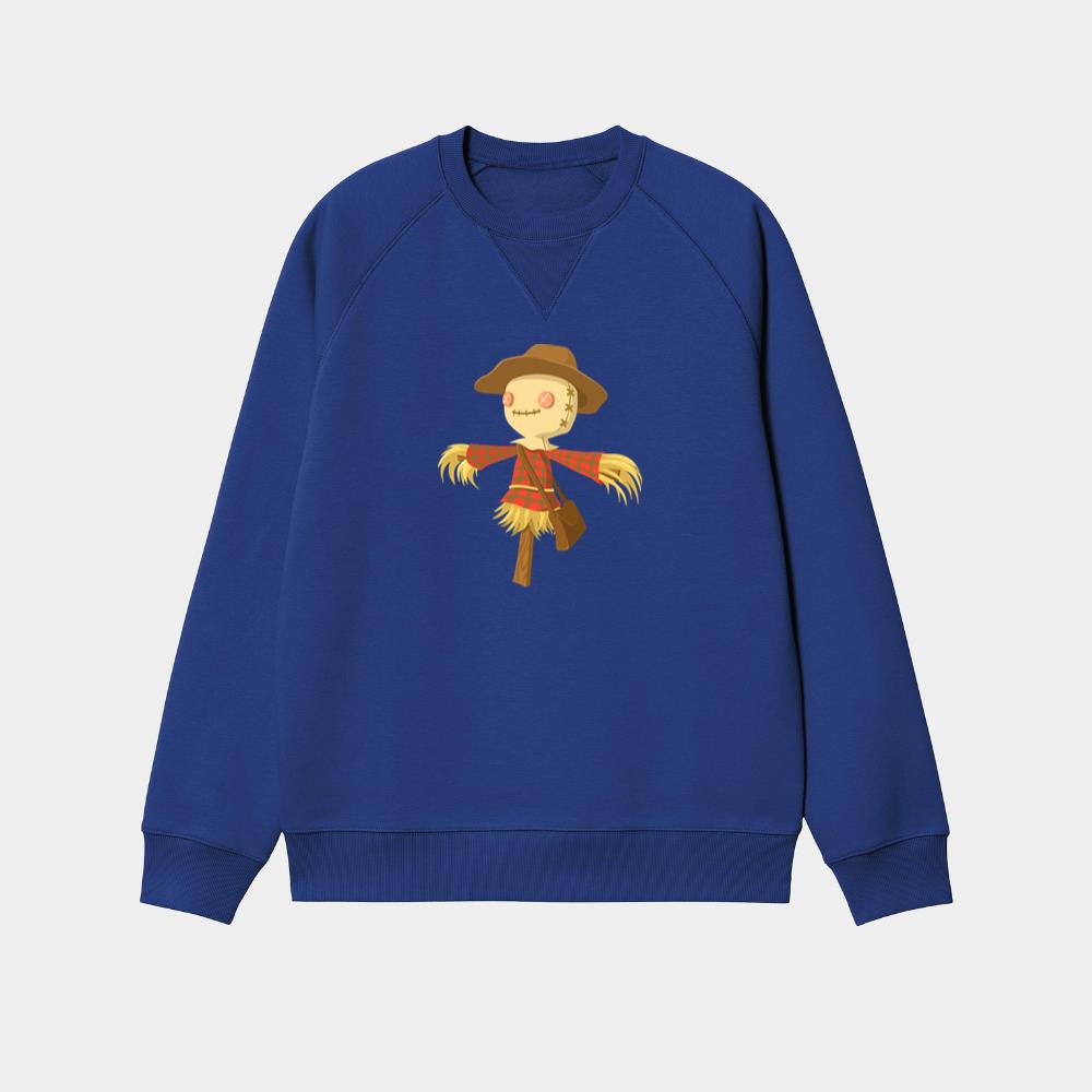 Cute Scarecrow Wearing Plaid Shirt Sweatshirt
