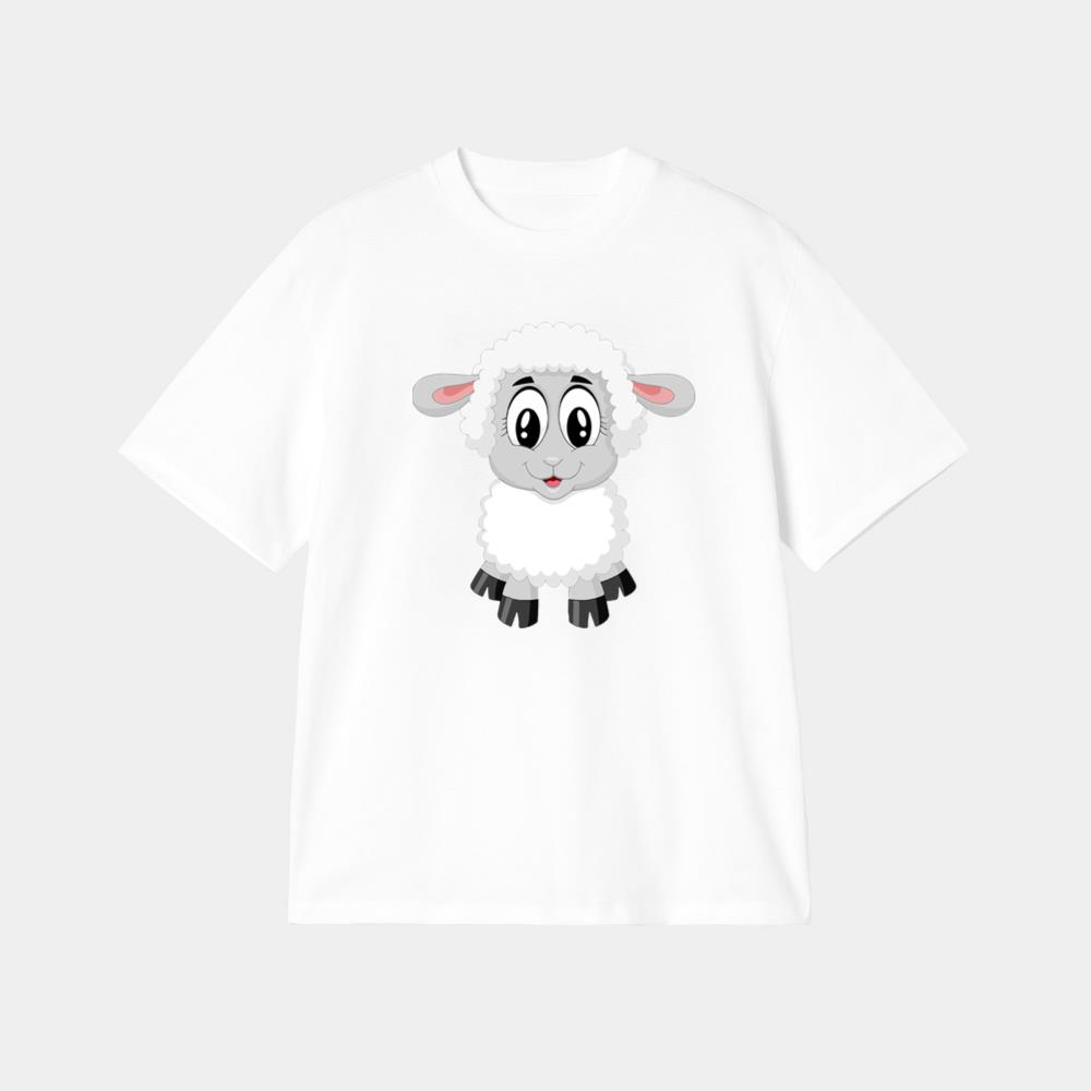 Cute Smiling Cartoon Lamb T-Shirt