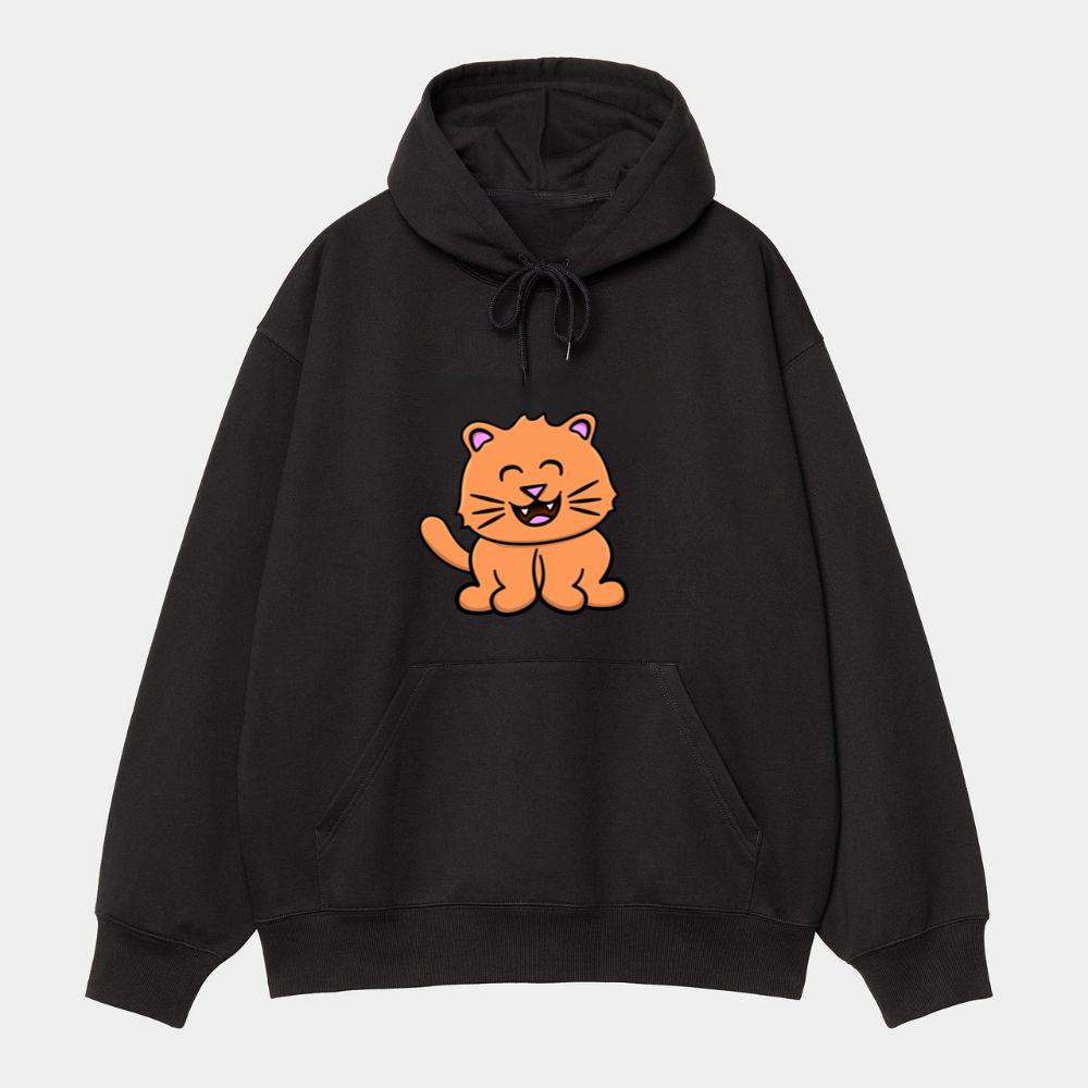 Cute Smiling Orange Cat Hoodie