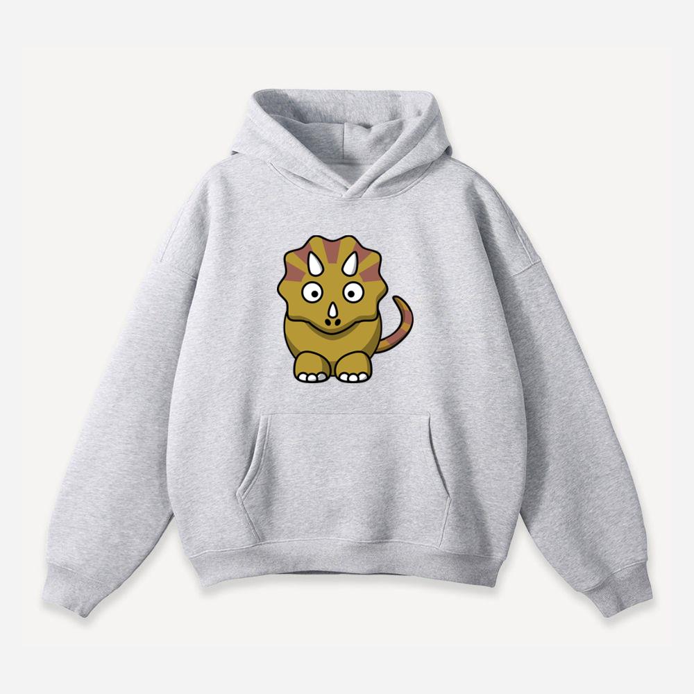 Cute Smiling Triceratops Dinosaur Hoodies Dailyverdes