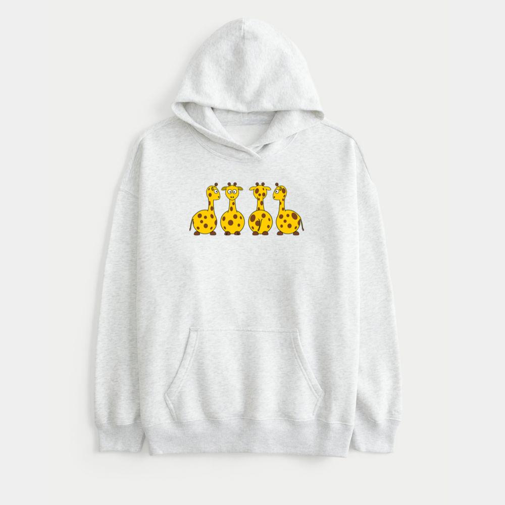 Cute Standing Giraffe Quartet Hoodie