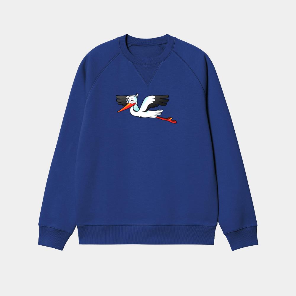 Cute Stork Flying High Sweatshirt