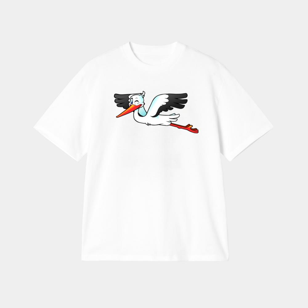 Cute Stork Flying High T-Shirt