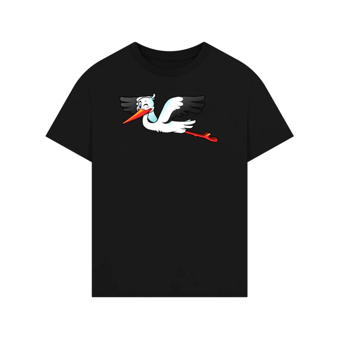Cute Stork Flying High T-Shirt
