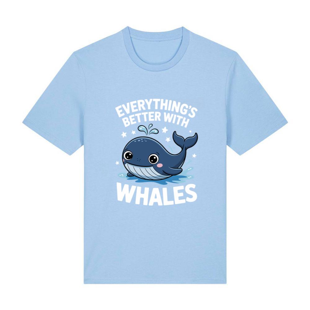 Cute Whale Lover Adults or Kids Boys Girls Whales Long Sleeve T-Shirt