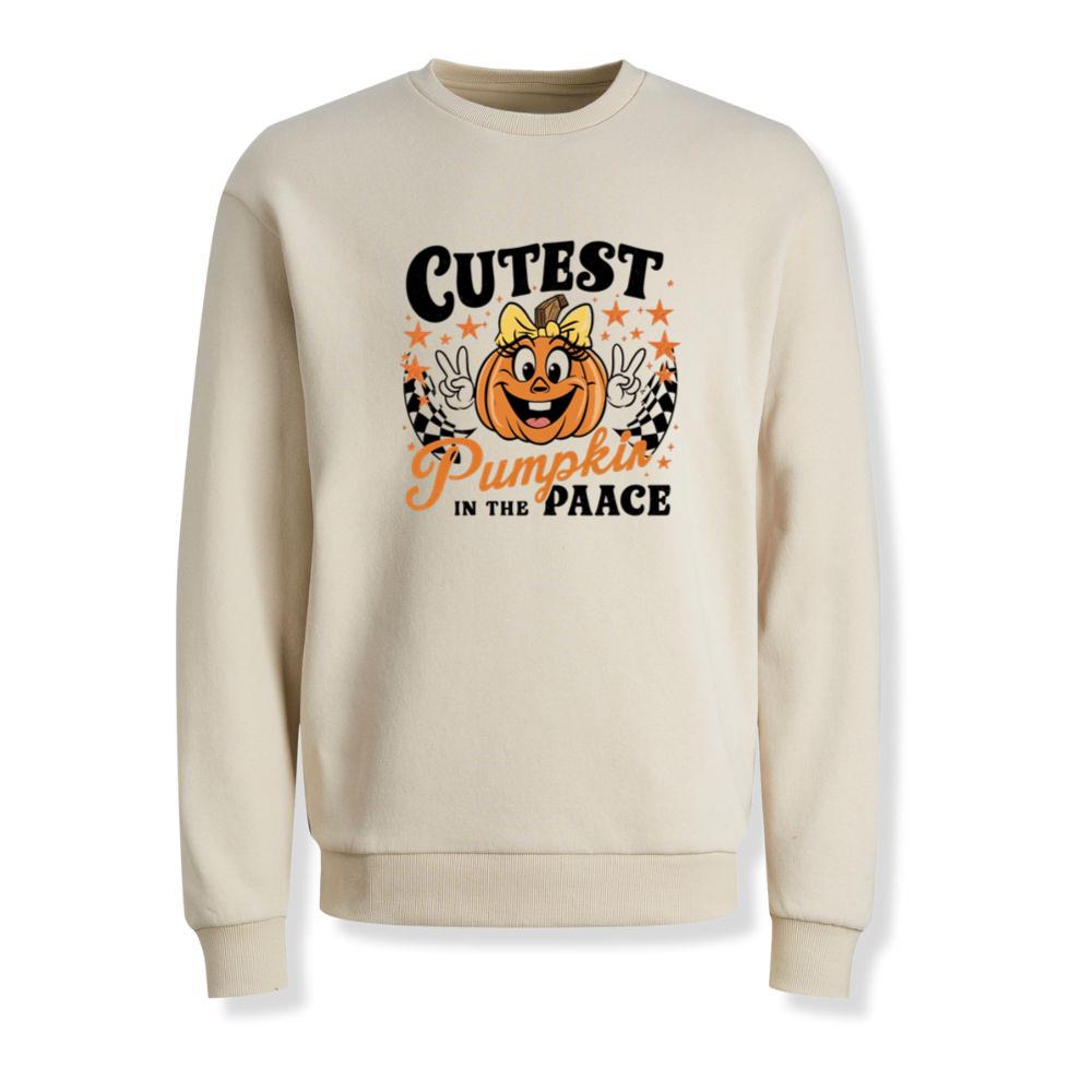Cutest Pumpkin in the Patch Funny Halloween Graphic Sweatshirt - Image 2