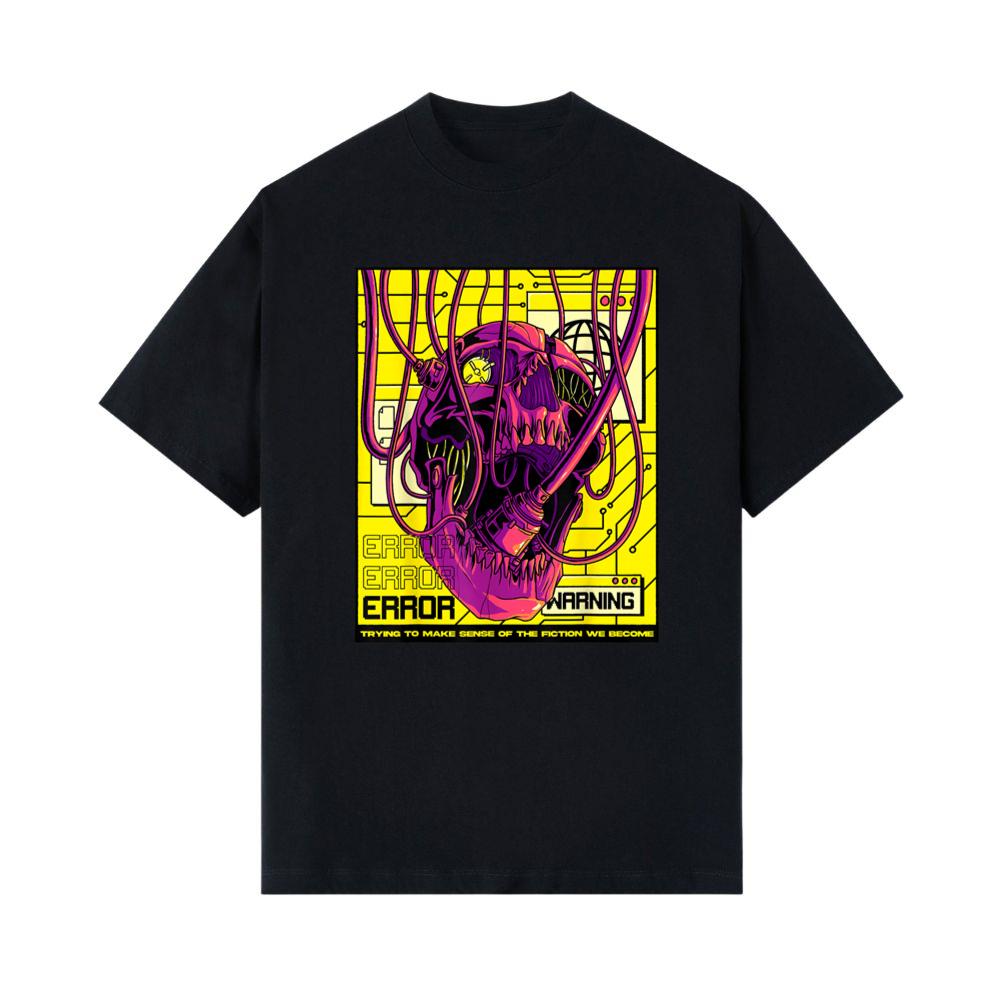 Cyberpunk Aesthetic Cyborg Robot Skull Sci-fi Skull Lover T-Shirt 