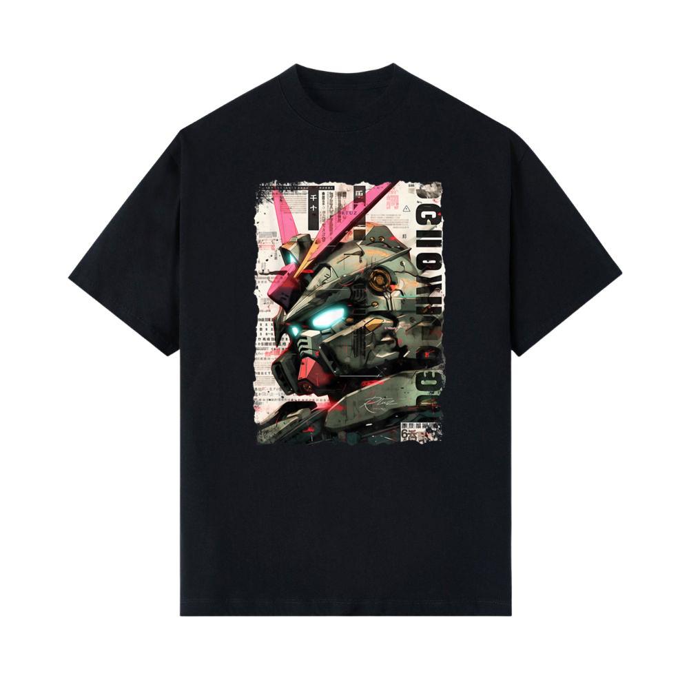 Cyberpunk Japanese cyborg futuristic robot T-Shirt, Small 