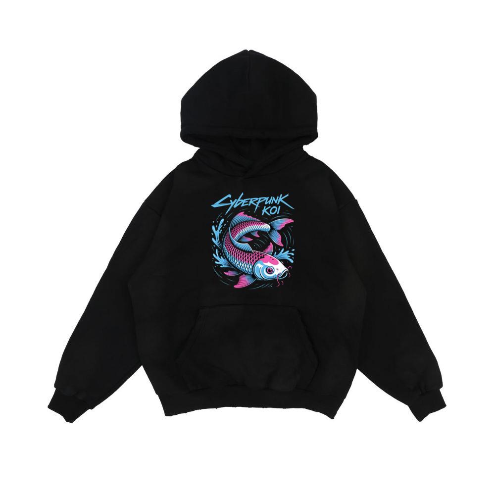 Cyberpunk Koi Fish Futuristic Design Hoodie