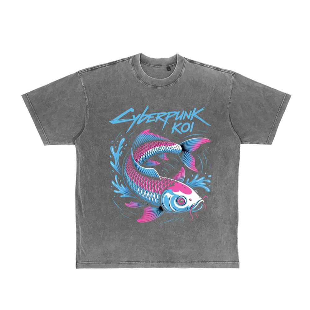 Cyberpunk Koi Fish Futuristic Design T-Shirt