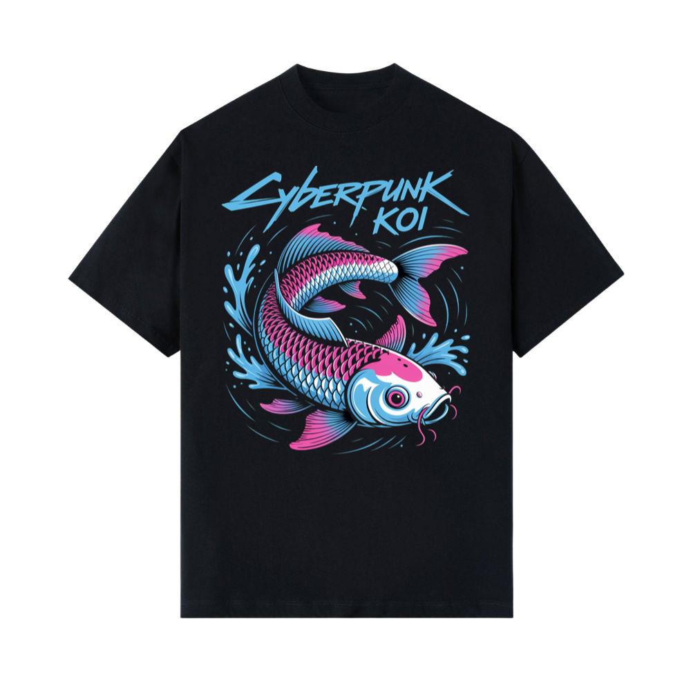 Cyberpunk Koi Fish Futuristic Design T Shirt
