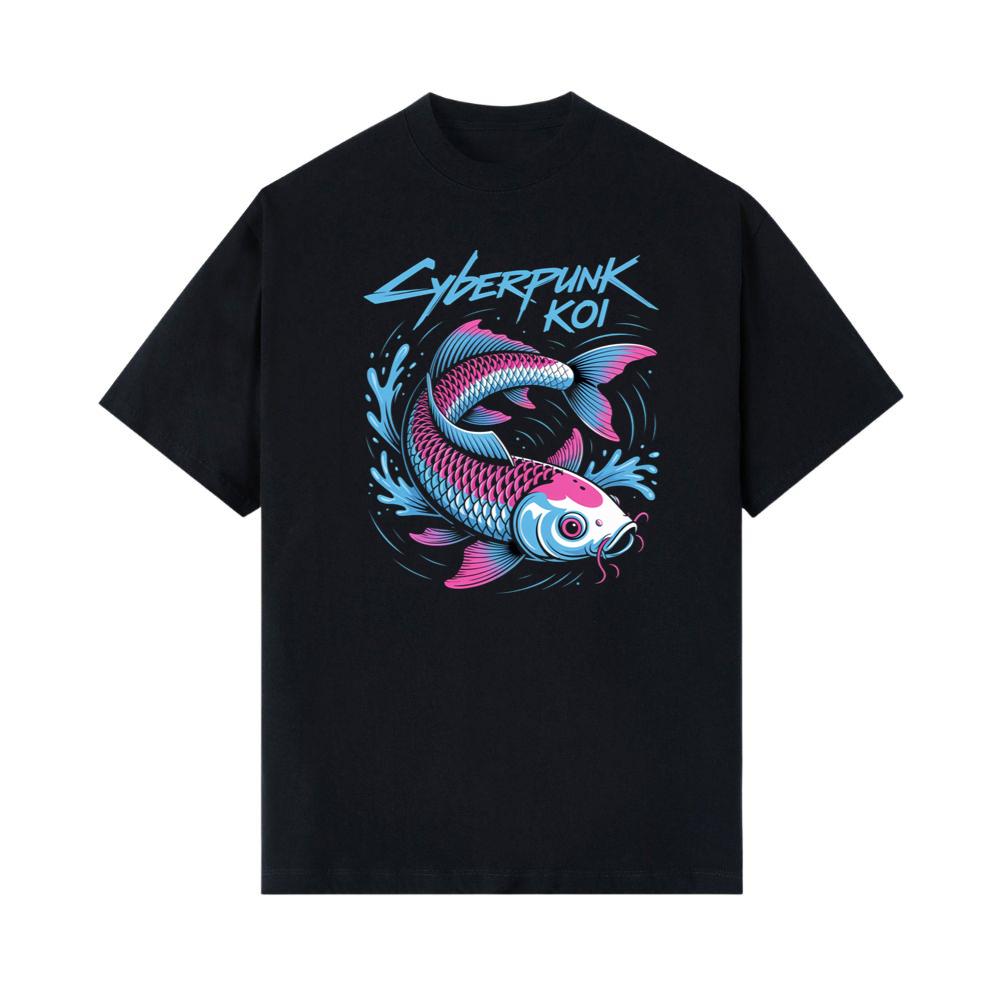 Cyberpunk Koi Fish Futuristic Design T-Shirt
