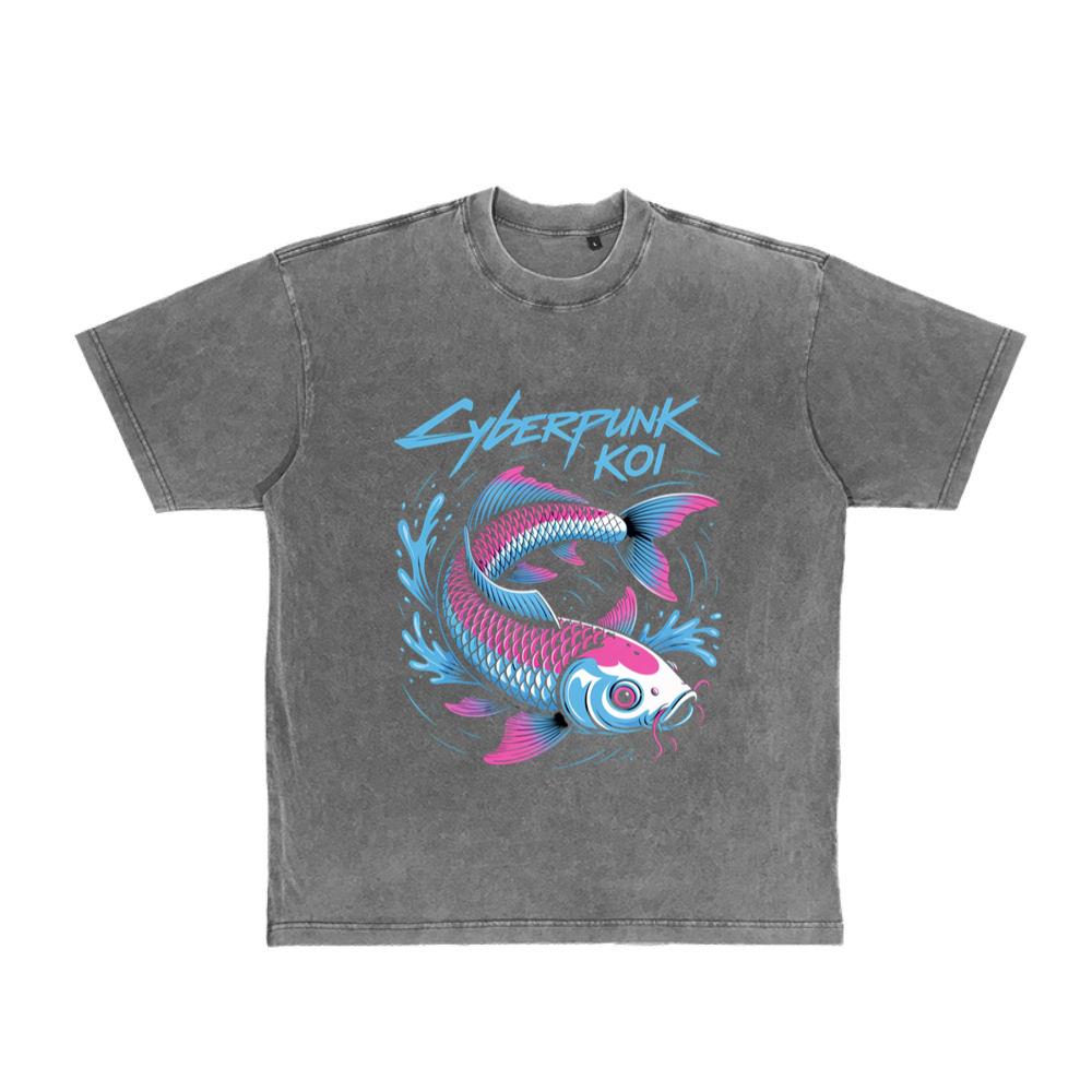 Cyberpunk Koi Fish Futuristic Design T-Shirt