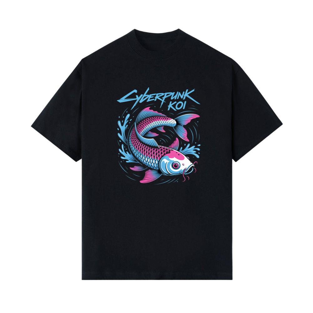 Cyberpunk Koi Fish Futuristic Design T-Shirts