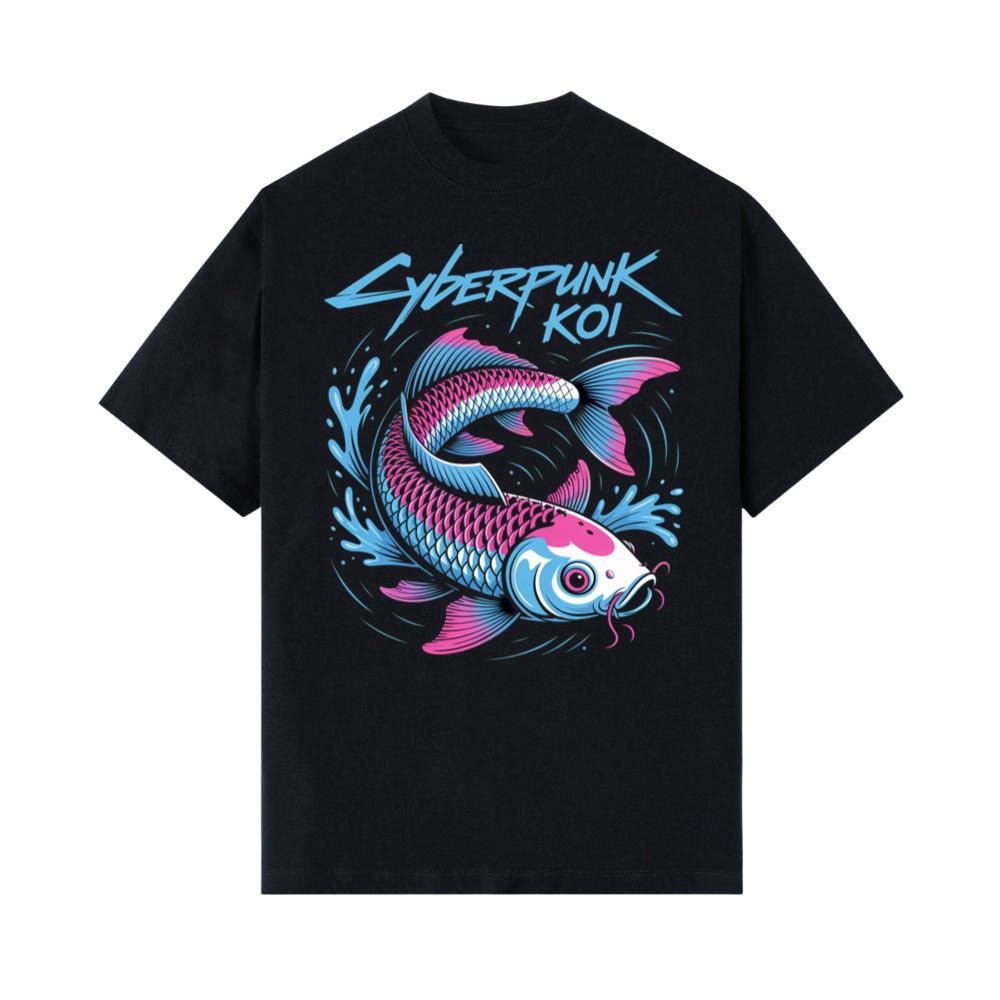 Cyberpunk Koi Fish Futuristic Design T-Shirts