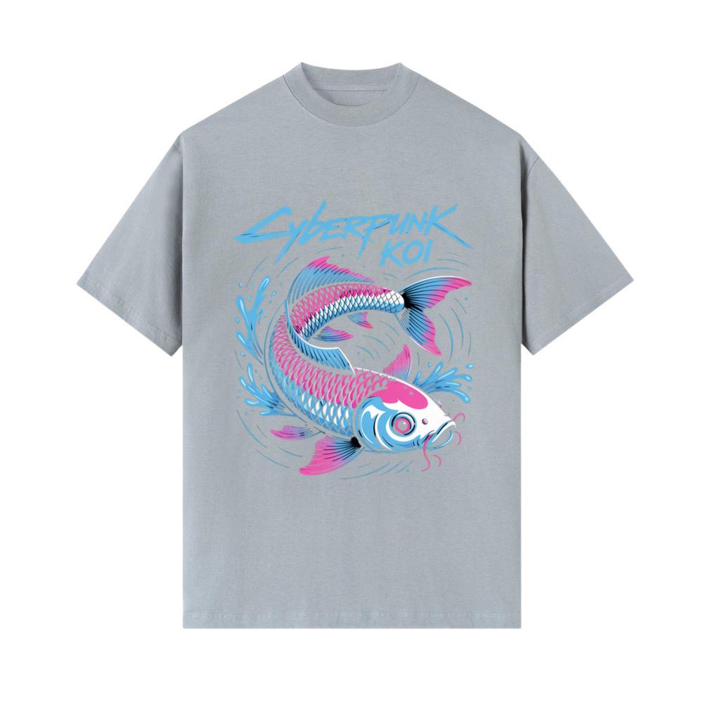 Cyberpunk Koi Fish Futuristic Design T-Shirts