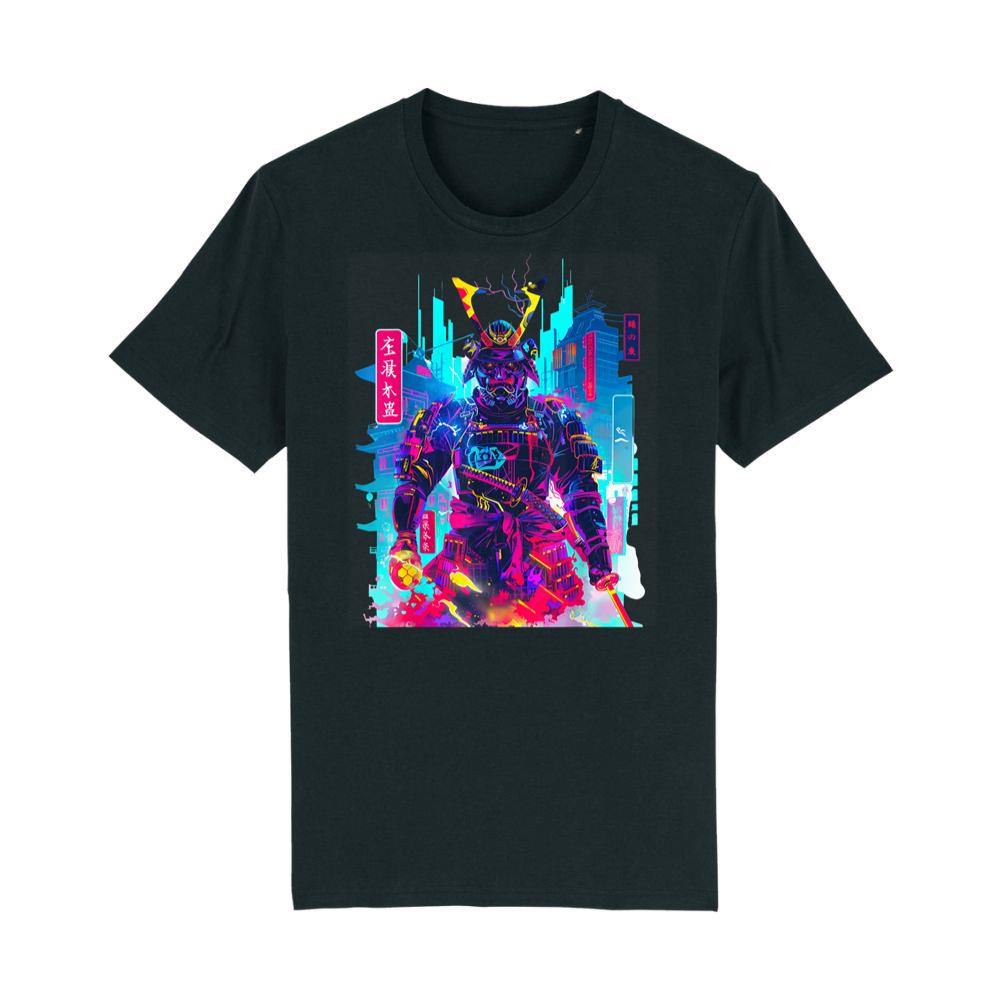 Cyberpunk Neon Samurai Japanese Art T-Shirt
