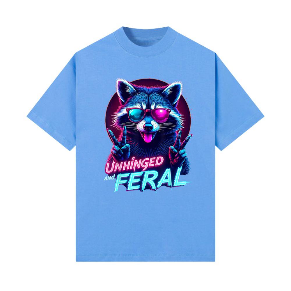 Cyberpunk Raccoon Unhinged and Feral Vaporwave Aesthetic TShirt Thelollife