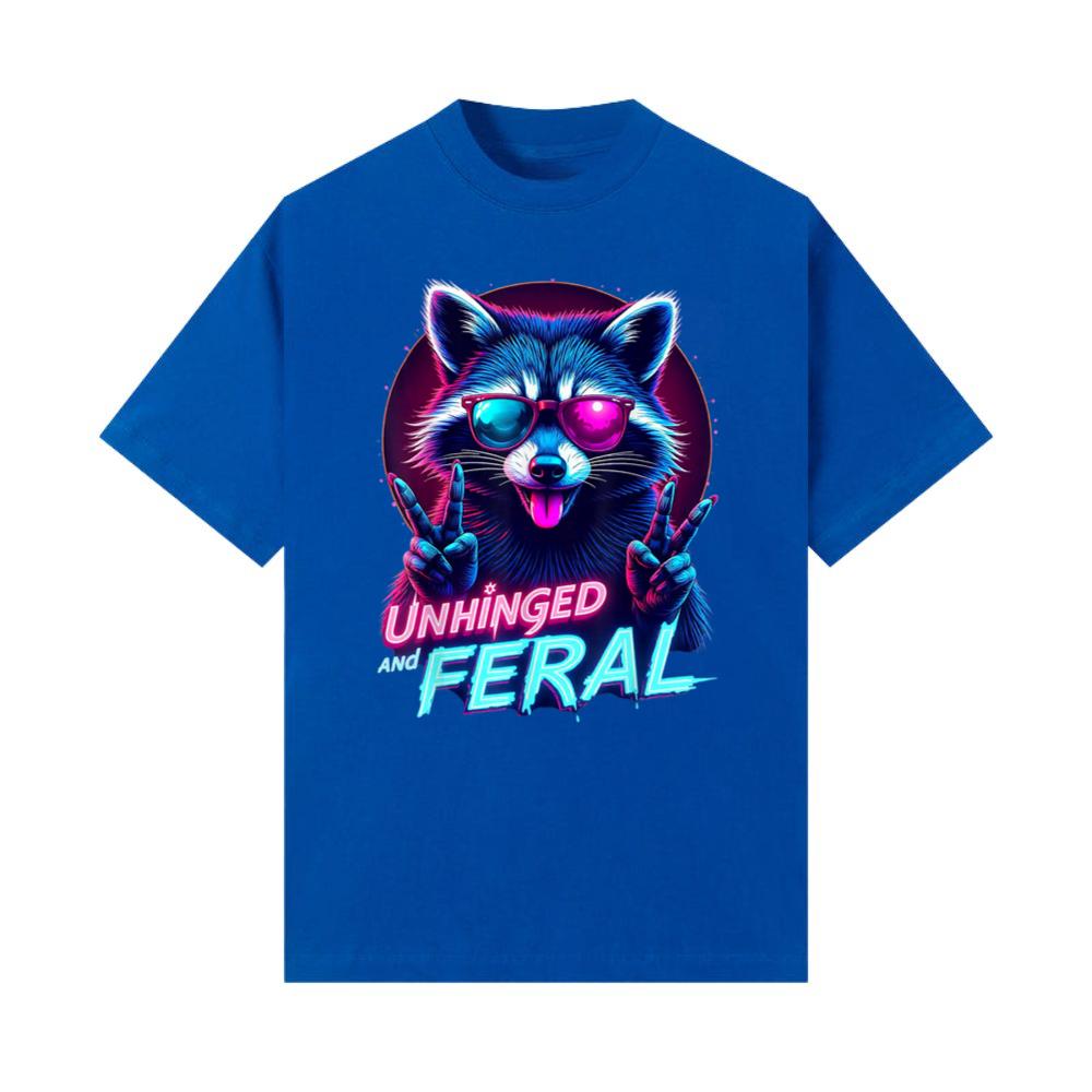 Cyberpunk Raccoon Unhinged and Feral Vaporwave Aesthetic TShirt Thelollife