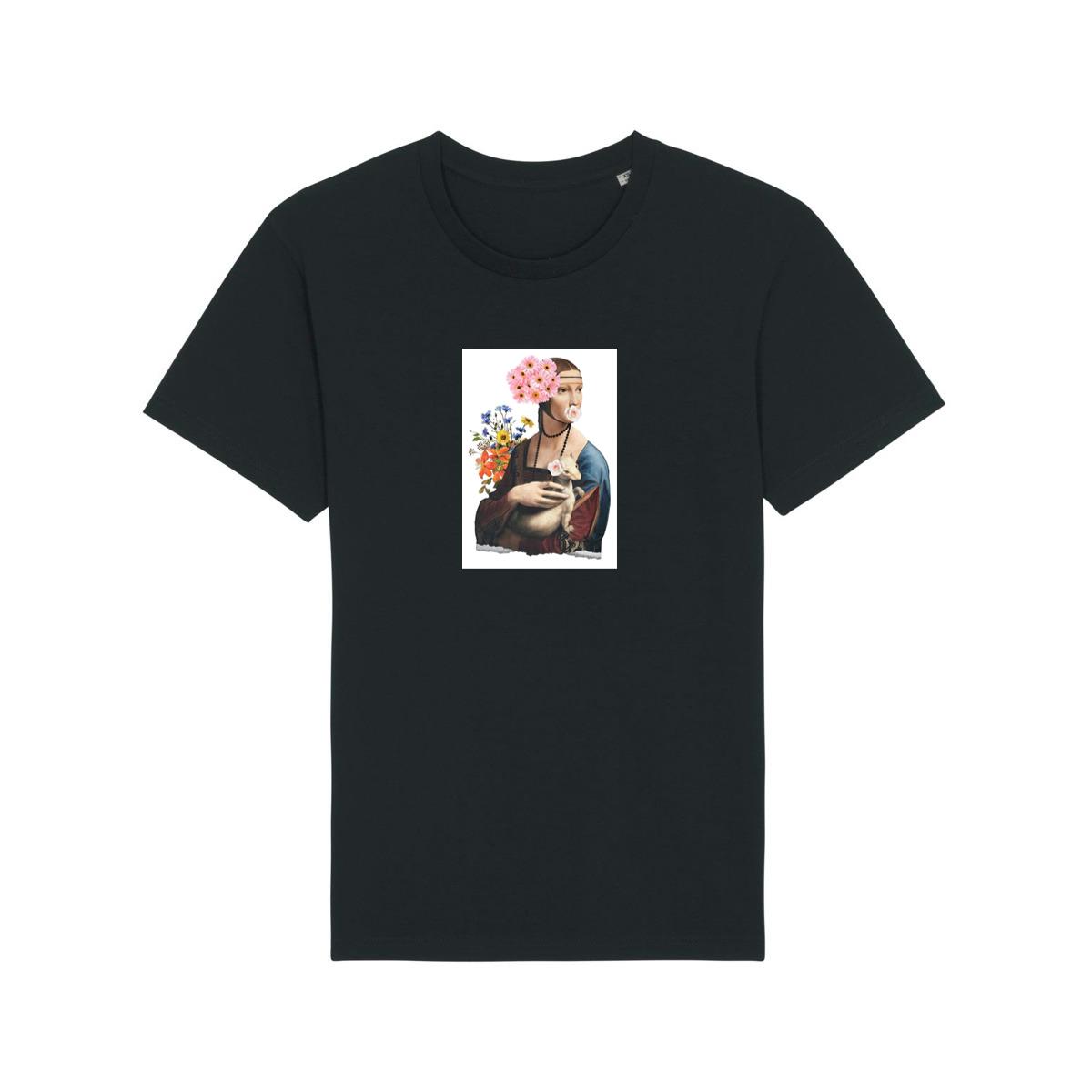 Da Vinci's 'Lady with Ermine' with Floral Embellishments T-Shirts