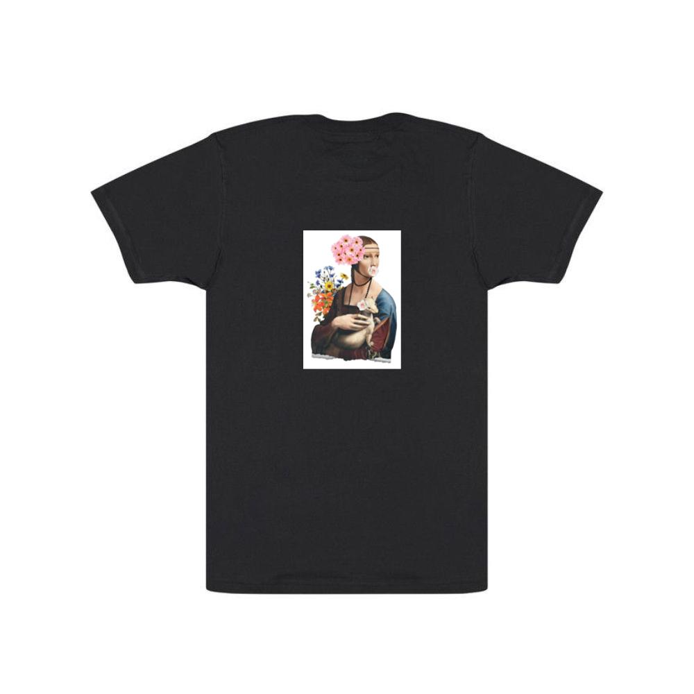 Da Vinci's 'Lady with Ermine' with Floral Embellishments T-Shirts