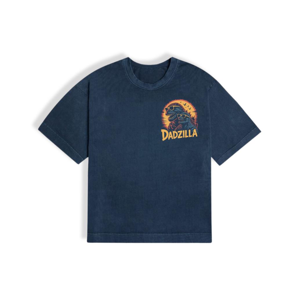 Dadzilla Father of the Monsters Cartoon Design T-Shirt - Image 2