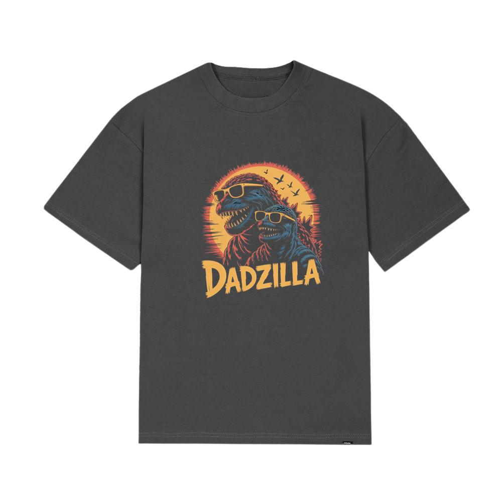 Dadzilla Father of the Monsters Cartoon Design T-Shirt - Image 3