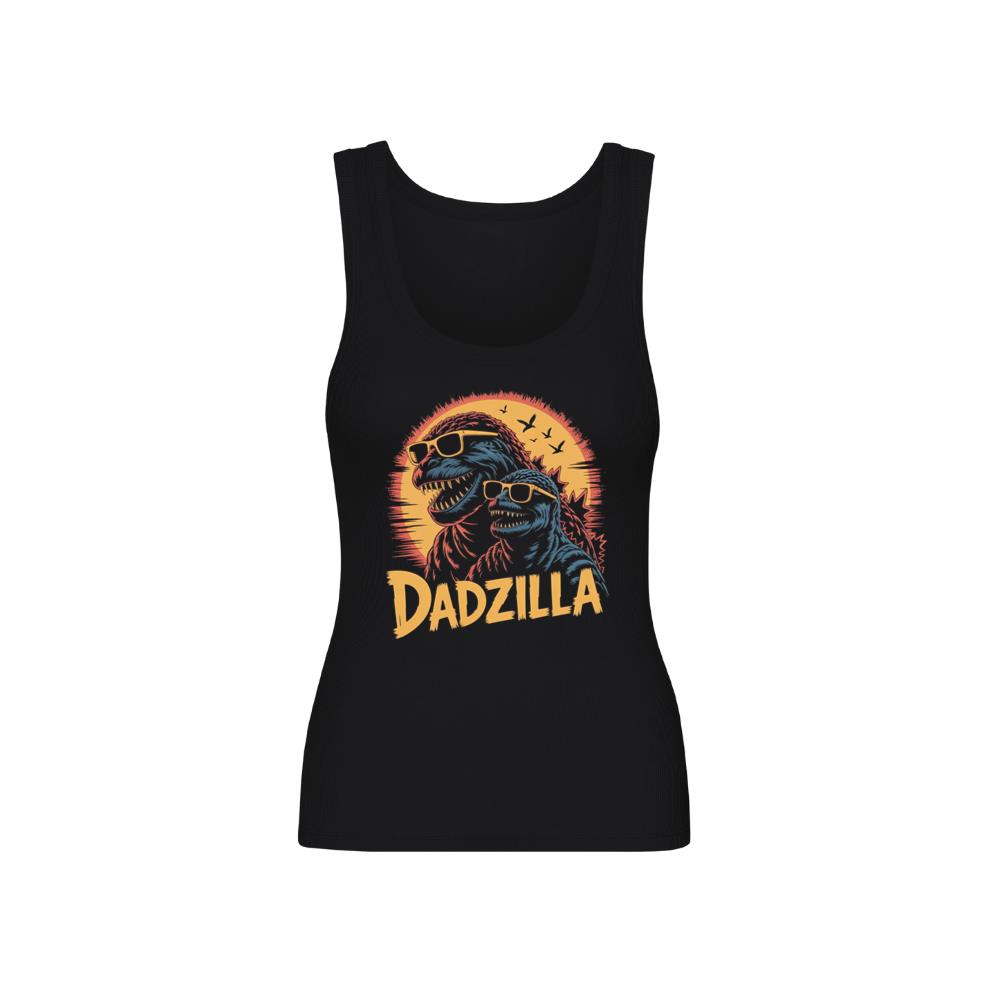 Dadzilla Father of the Monsters Cartoon Design Tank Top