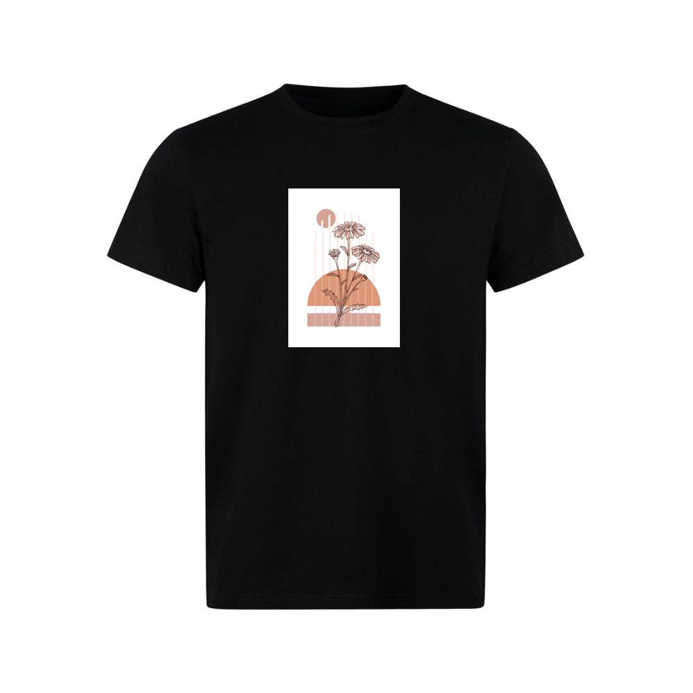 Daisy Sketch and Geometric Forms TShirts Unimaxsports