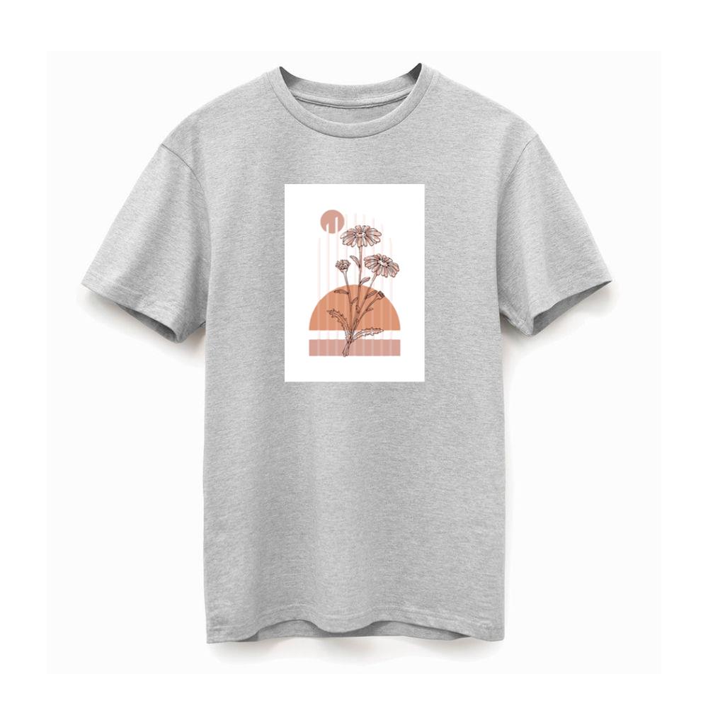 Daisy Sketch and Geometric Forms T-Shirts